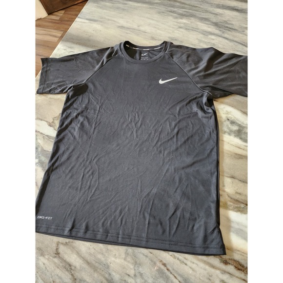 Nike Other - Nike Swim Mens Dri-FIT UPF 40+ Rash Guard Short Sleeve Shirt Black Medium